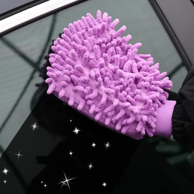 Single and Double-sided Microfibre Car Washing Gloves Thickened Cleaning Gloves Coral Velvet Cars Wipe Towel Auto Accessories