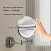 Telescopic Dressing Mirror Wall Mounted 8 Inch Magnifying Two-Sides Mirror Space Aluminum Black Makeup Mirror Cosmetic Lady Gift 3
