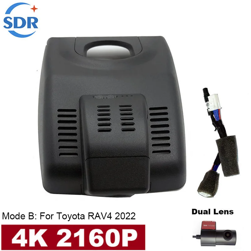 도요타 RAV4 XA40 XA50 2019 2020 2021 2022 4K 플러그 앤 플레이 자동차 DVR, GPS 트랙 및 앱 제어, 4K 듀얼 렌즈 카메라