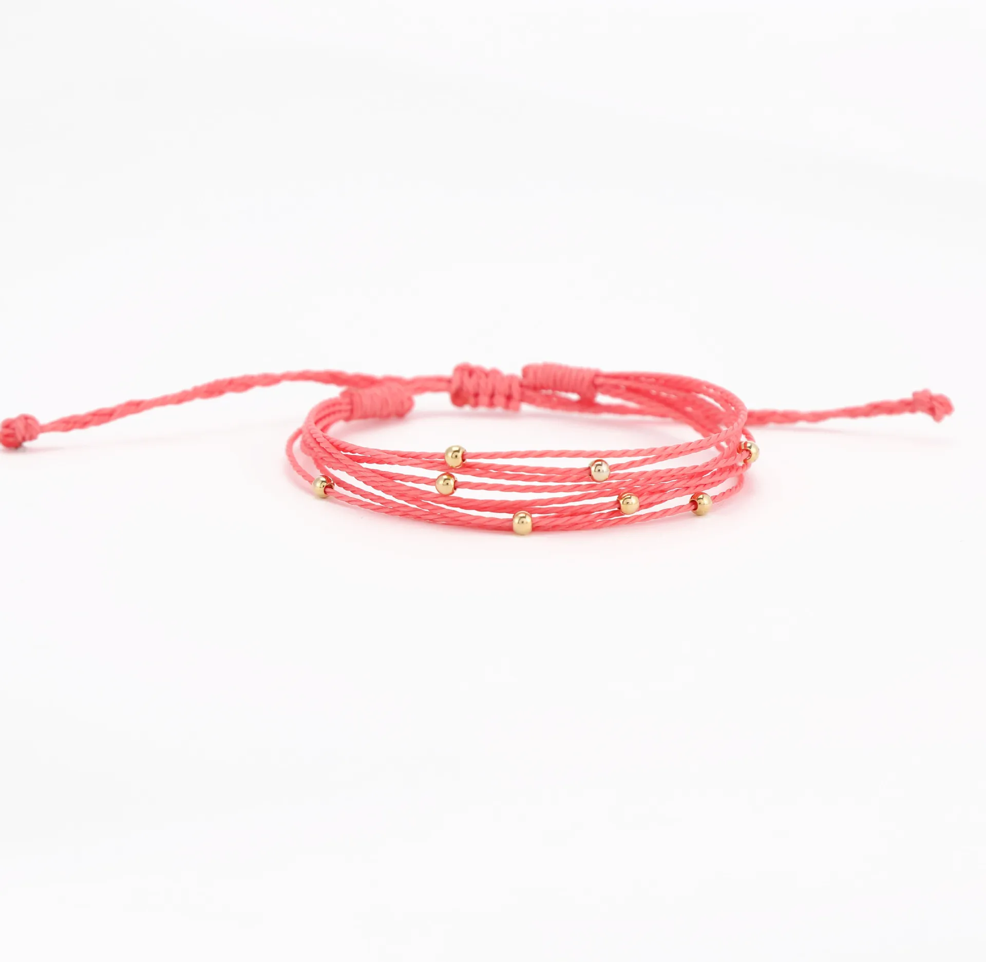 Vlen wasserdichtes geflochtenes Armband mit gewachster Kordel, mehrsträngig, verstellbares Handband, Surf-Strand-Boho-Schmuck für Frauen, Geschenk, umweltfreundlich