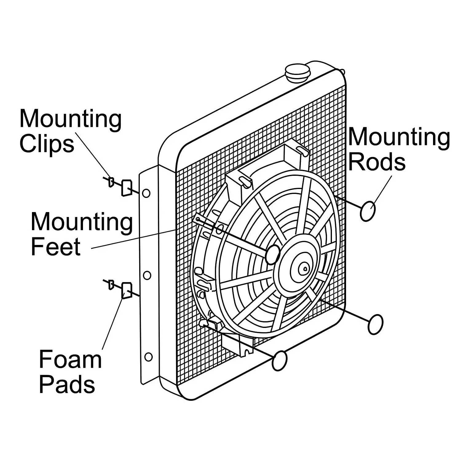 6 Inch Slim 650CFM Radiator Cooling Fans Universal Slim Pull Push 12V 80W Direct Replacement Electric Fan with Mount Kit electric fan