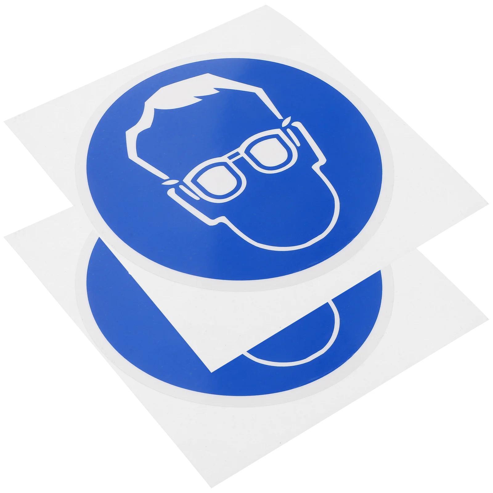 Safety Goggles Sign Protective Glasses Wear Protection Sticker Traffic Signal Decal For Use Pp Material Adhesive Label 2Pcs