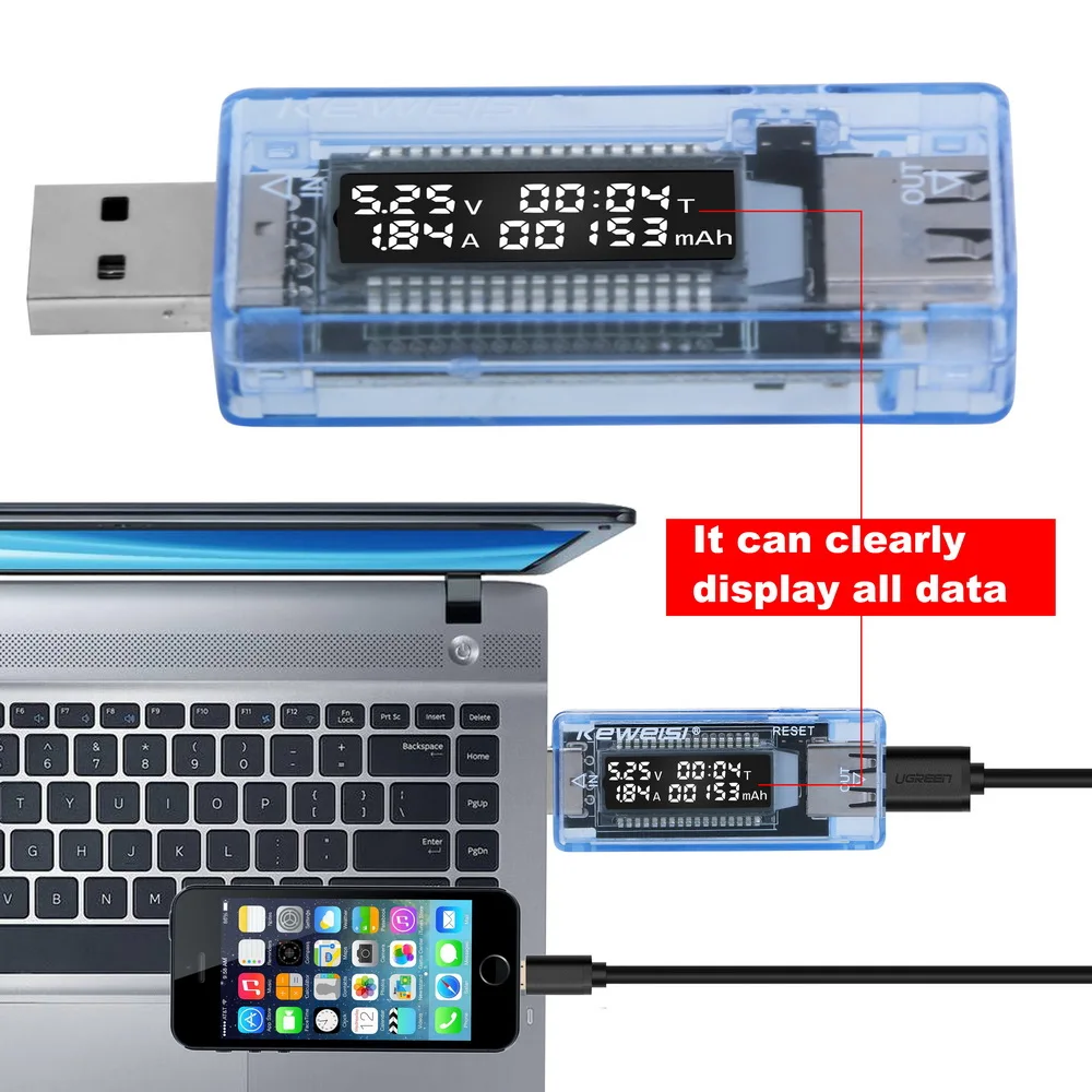 USB 배터리 테스터 전압계 안전 충전기 용량 테스터, 전류 전압 닥터