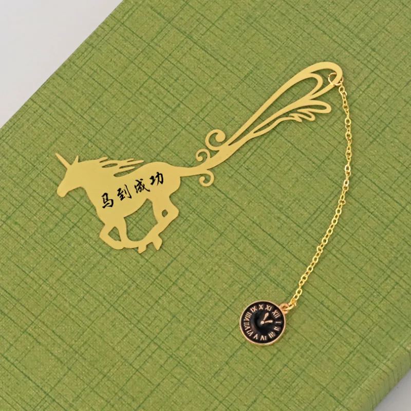 

Unicorn Horse Bookmark Alloy Art Portable Reading Pendant Accessories Bookclip Tab Escolar Papelaria Office School Stationery