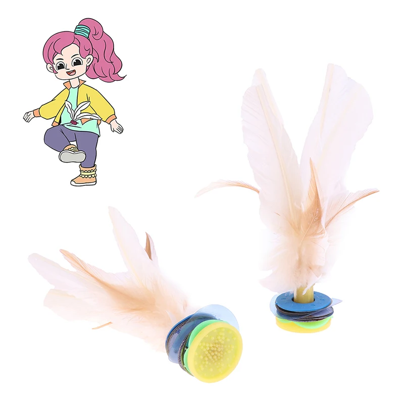 1Pcs White Kick Shuttlecocks White Goose Feathers Kick Shuttlecock Chinese Jianzi Foot Outdoor Toy Game Sports