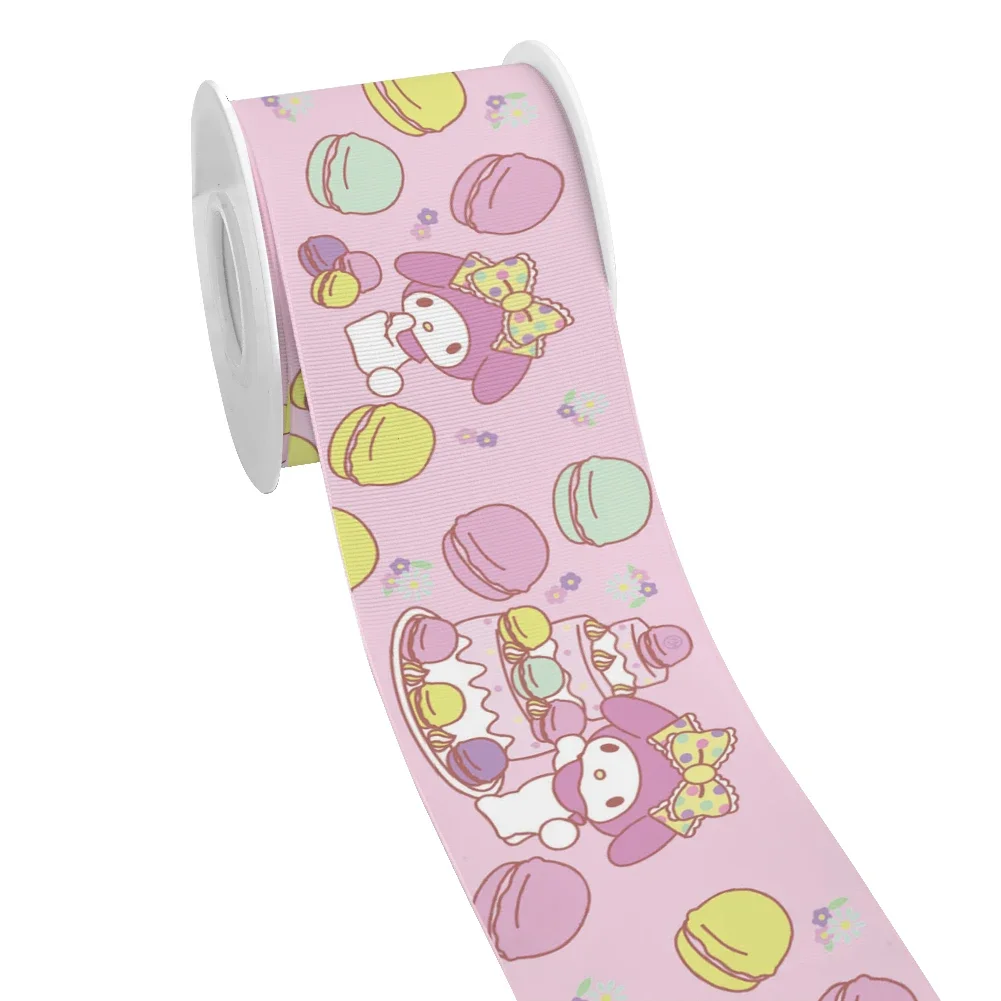 

My Melody Sanrio Kawaii Grosgrain 10 Yards Ribbon Floral Polka For Girl Head wear Hair Bows Satin Ribbon Decoration