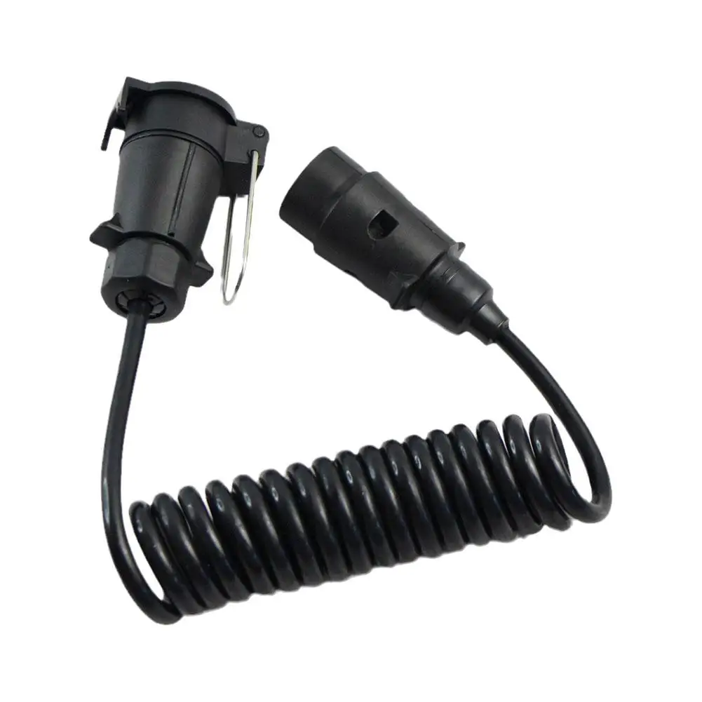 1pcs Trailer Extension Cable Spring Wire Connection Cables Male to Female 7 Pin Plug Connectors Trailer Line Accessories trailer spring wire,trailer extension cable