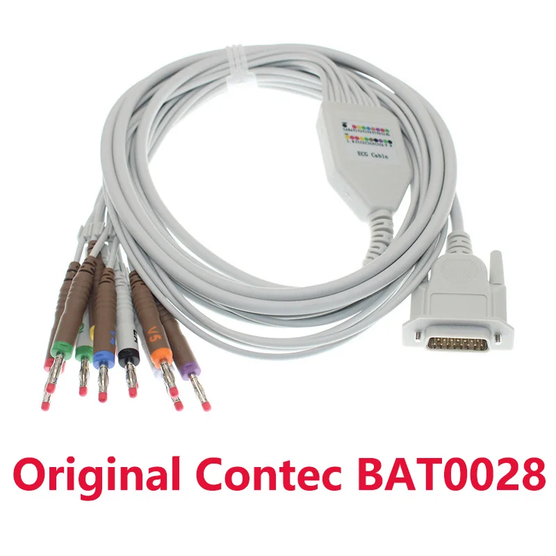 

Original Contec BAT0028(AHA)/BIT0029(IEC) ECG EKG Cable For ECG90A/100G/300G/300GA/300GT/600G/1200G/1212G,E3/3M/6/12 Monitor.