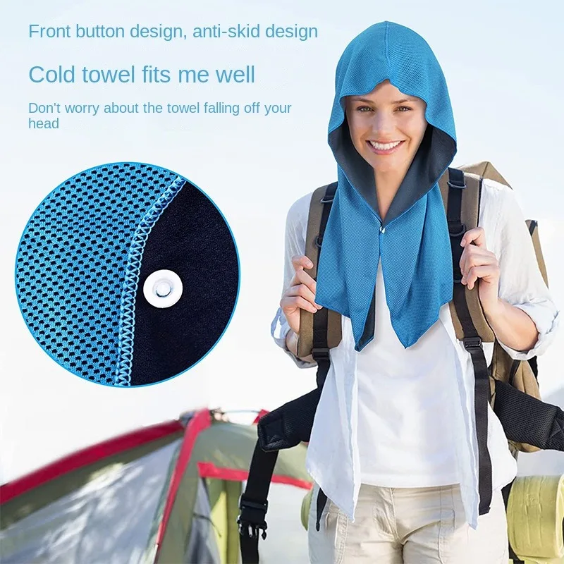 U-shaped Cold Hooded Towel Beach Camping Gym Building Sun Protection Quick Drying Sports Cool Towel Headscarf