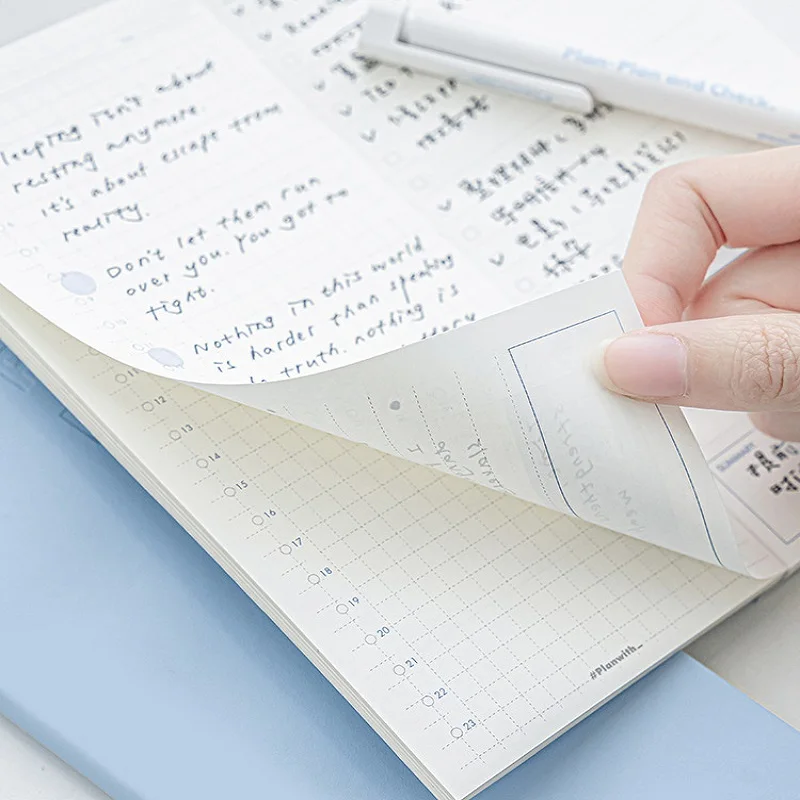 Kawaii Daily Planner 노트북 휴대용 의제 libreta PU 소프트 커버 일정 자체 작성 날짜 학습 및 작업 시간 계획