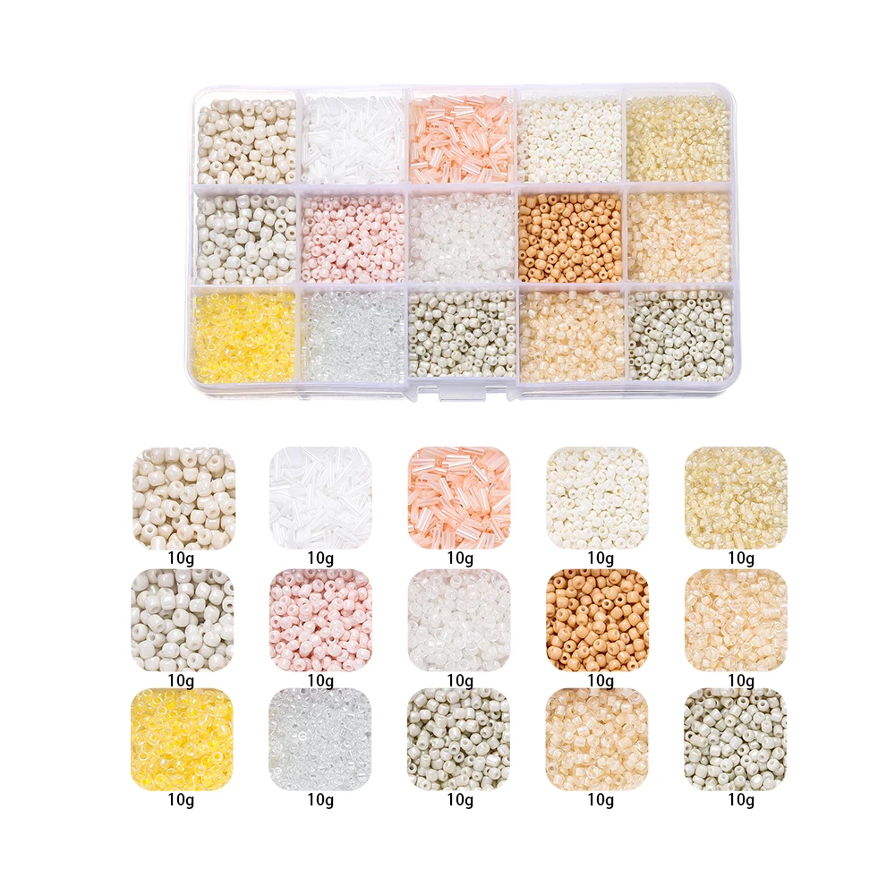 Set Di 42 Perline A Tubo Curvo Per Gioielli Fai-da-Te - Acrilico E Ottone Con Foro Grande 4mm - Filo Elastico E Contenitore Inclusi - 4