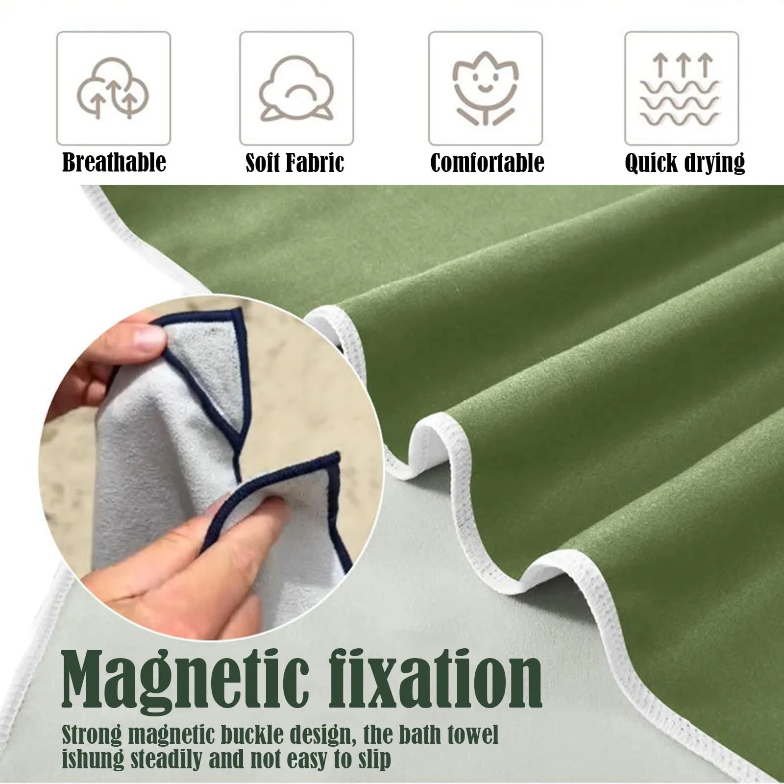 Multifunctional Outdoor Magnetic Bath Towel Coral Fleece Portable Magnet Towels Quick-Drying Beach Towel Bathroom Accessories 3