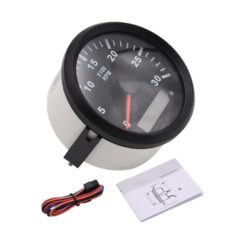 

Marine RPM Tachometer Gauge Waterproof 0-3000 RPM 85mm Marine Tachometer Marine Tachometer Waterproof For Car Boat Yacht Marine