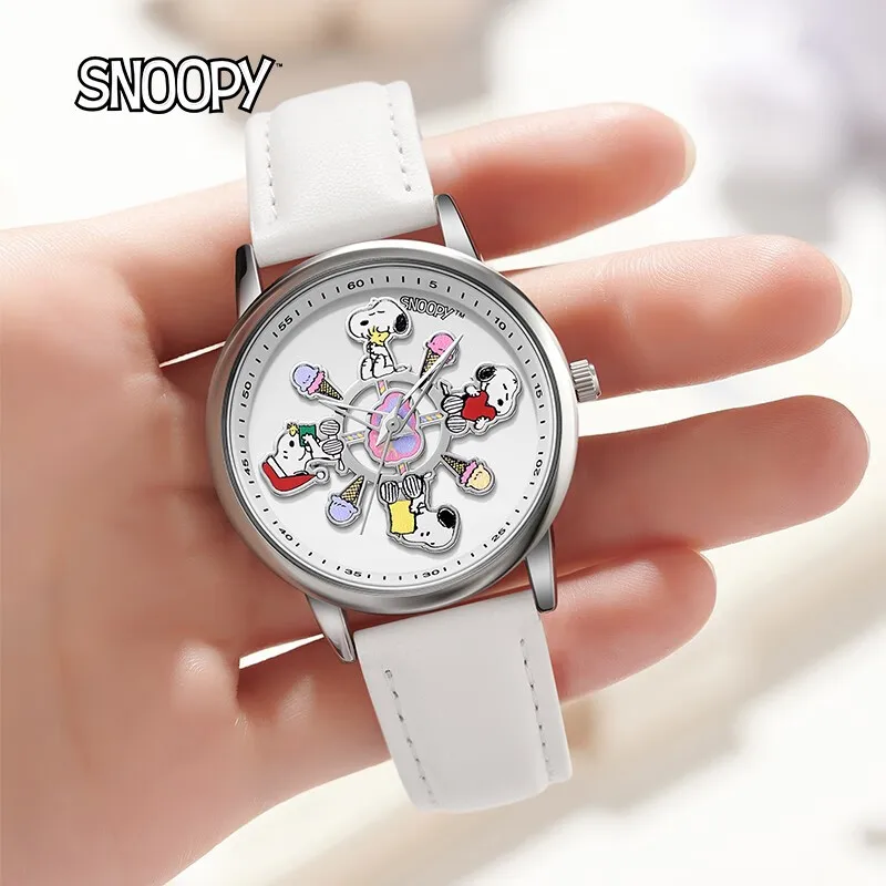 Snoopy Peanuts For Women Watch 360 Gradi Girevole Rousel Dial Lady Girl Student Orologio Da Polso Al Quarzo New Muslimatexmuslimah