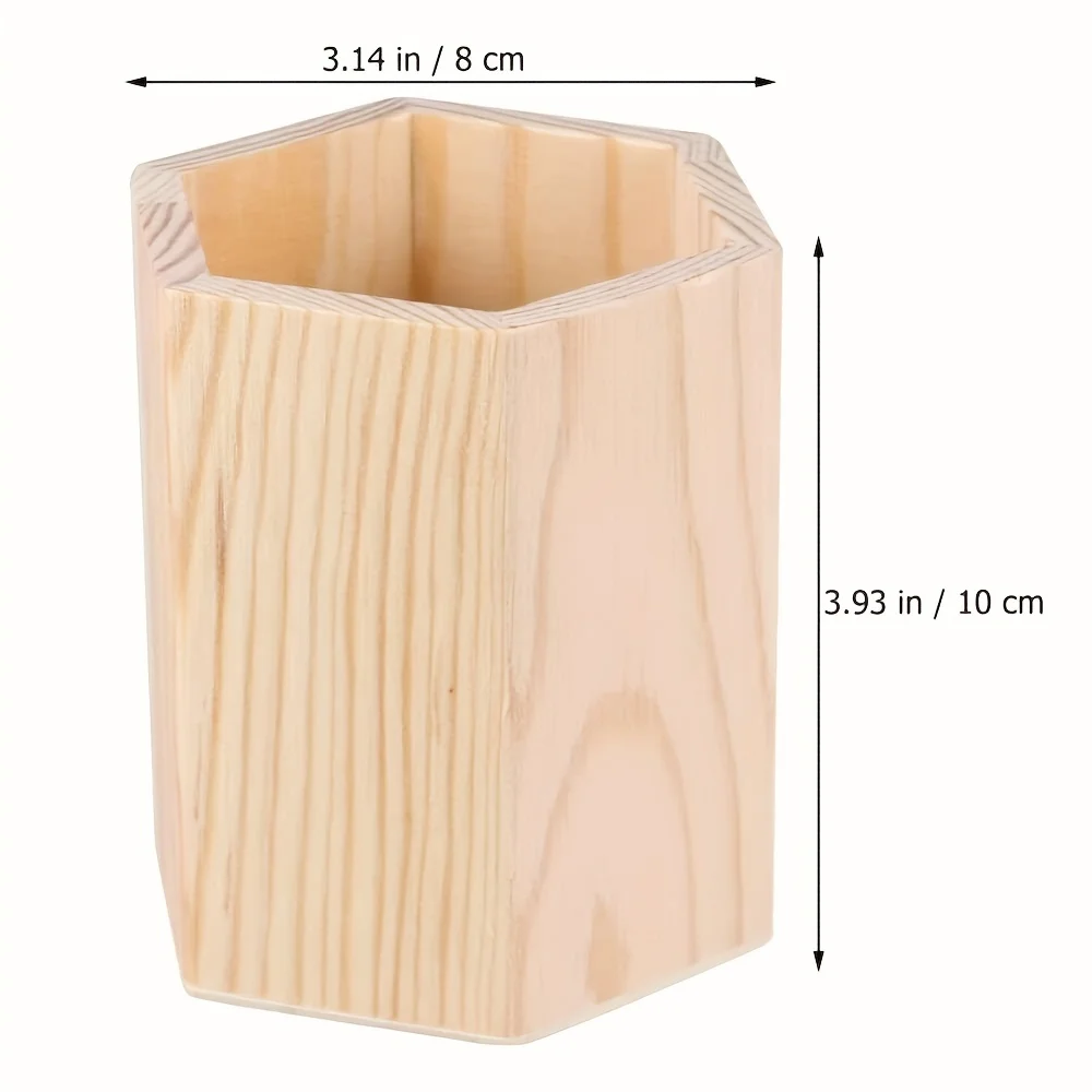 

2pcs Unprocessed Wooden Pen Holder, Pine Wood Pen Cup, Wooden Desktop Pen Holder Holder, Suitable For DIY Doodle Square