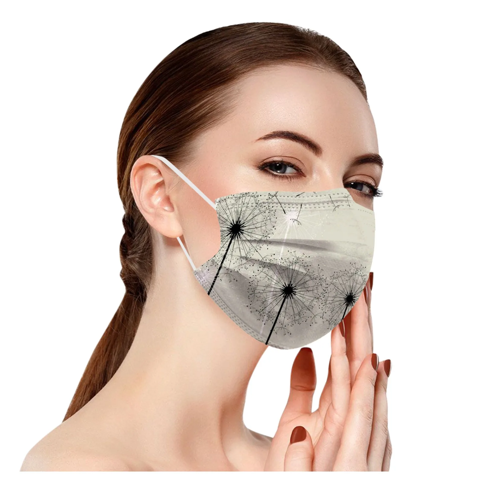 10PCS Adults Flower Prints Disposable Face Mask superhero mask