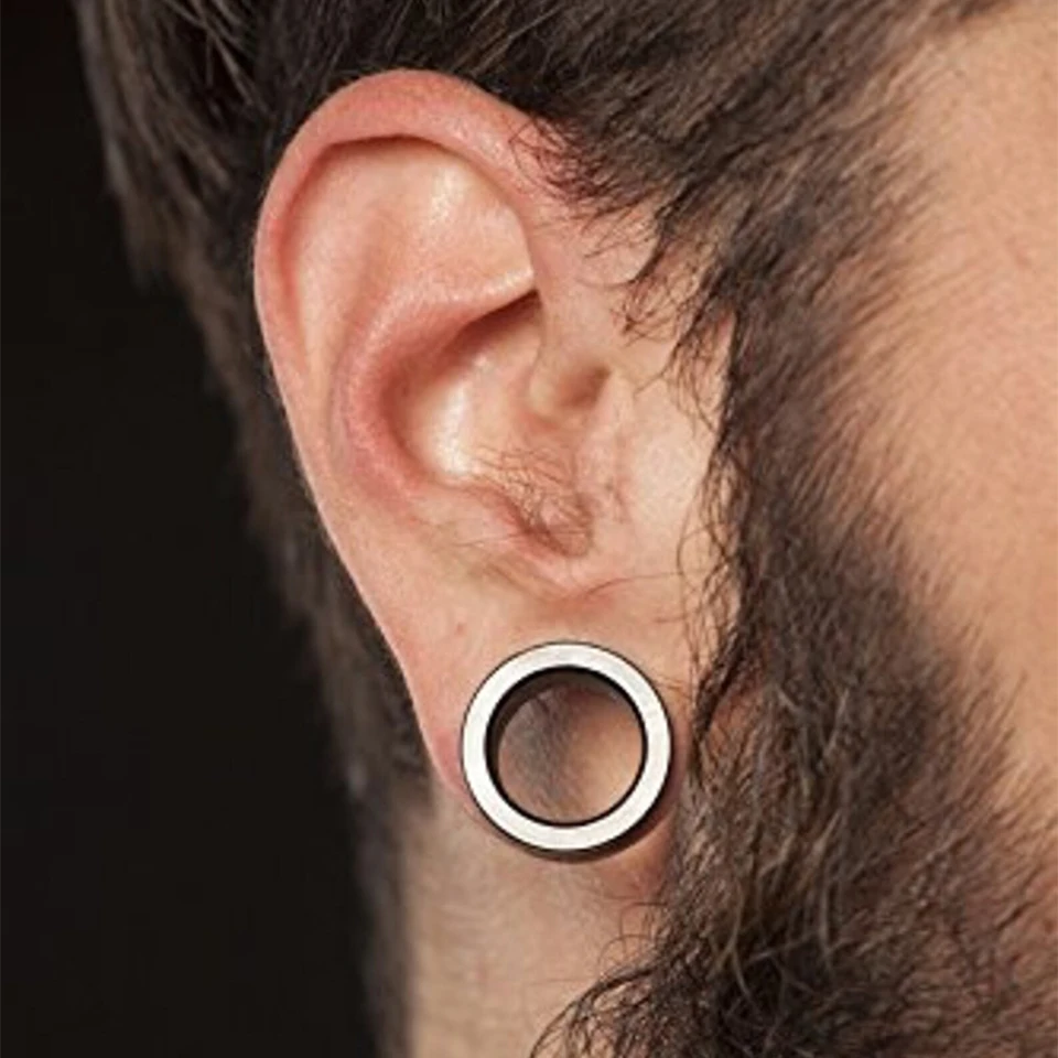 1 Paio Di Vetro Doppio Svasato Solido Tappo Per L'orecchio - Foto 8