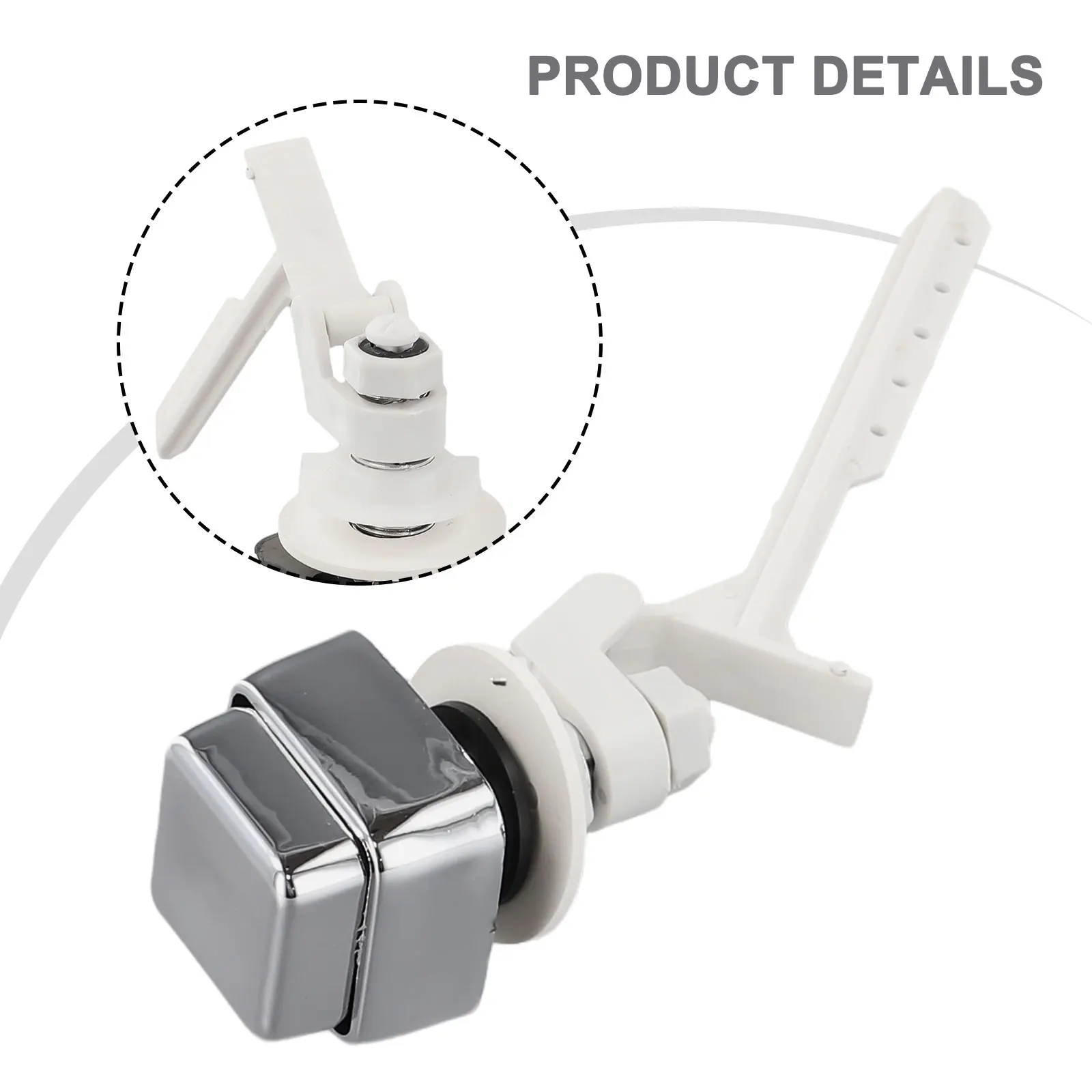 Description Picture 6 of item1pcs Push Button Toilet Flush Kit Side Mount Water Tank Trip Lever Handle Home Bathroom Flush Tank Replacement Accessories