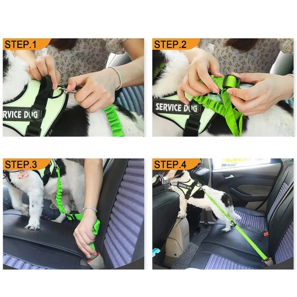 Elastic Nylon Dog Seat Belt For Small Large Dogs Adjustable Reflective Durable Lead Puppy Travel Car Safety Rope - 15 - View #10