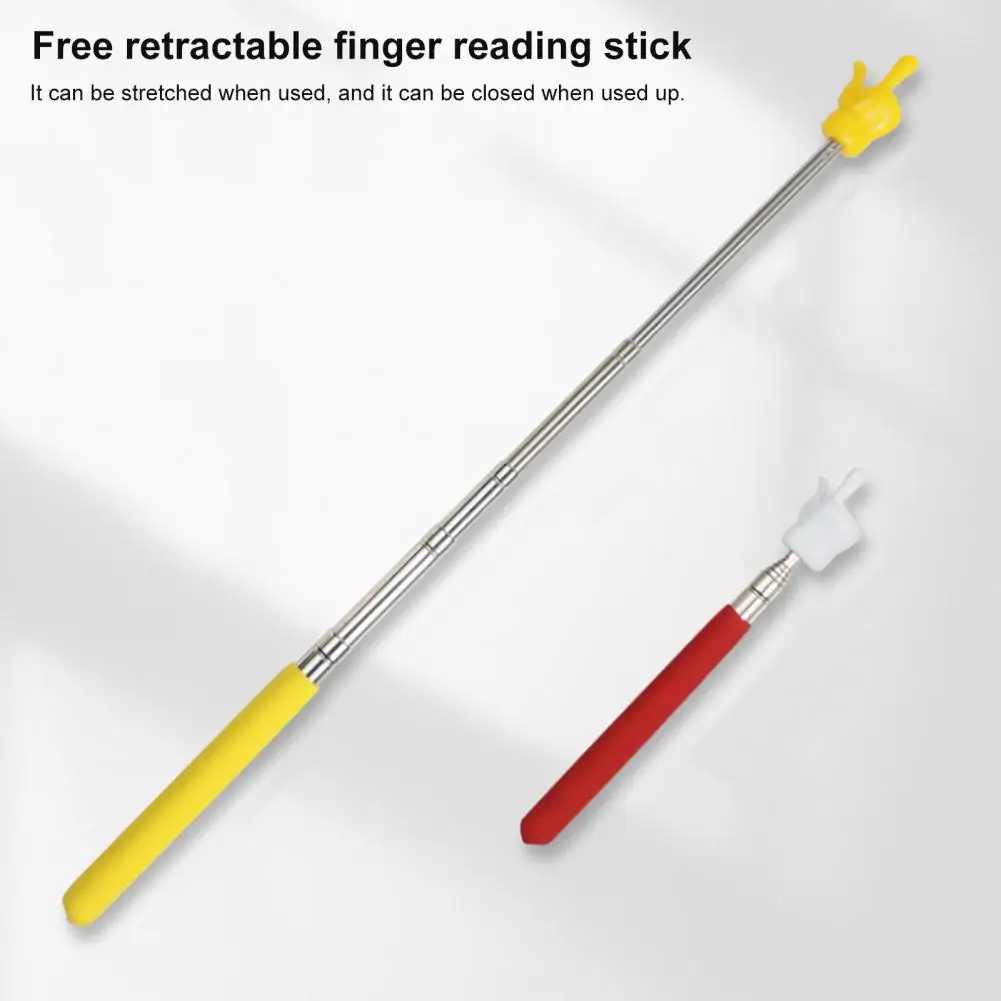 Retractable Teacher Pointer Indicator Colored Finger Expanded Stainless Steel Telescopic Rod Whiteboard School