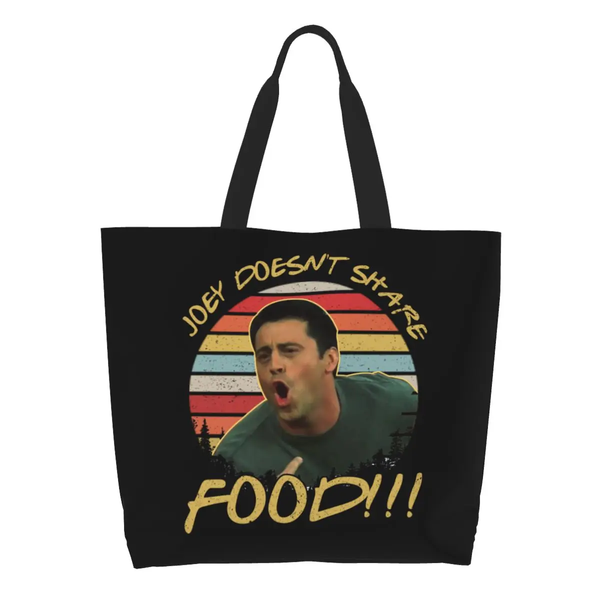 

Сумка для покупок для ТВ-шоу с переработкой друзей, Женская Холщовая Сумка-тоут через плечо, моющаяся забавная сумка для покупок с Джоуи мемом для продуктов