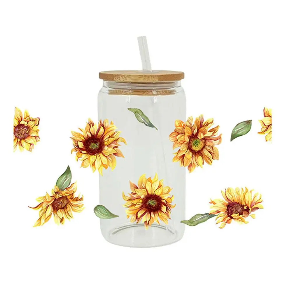 3D UV DTF Wraps Transfer Sticker for 16oz Glass Cup