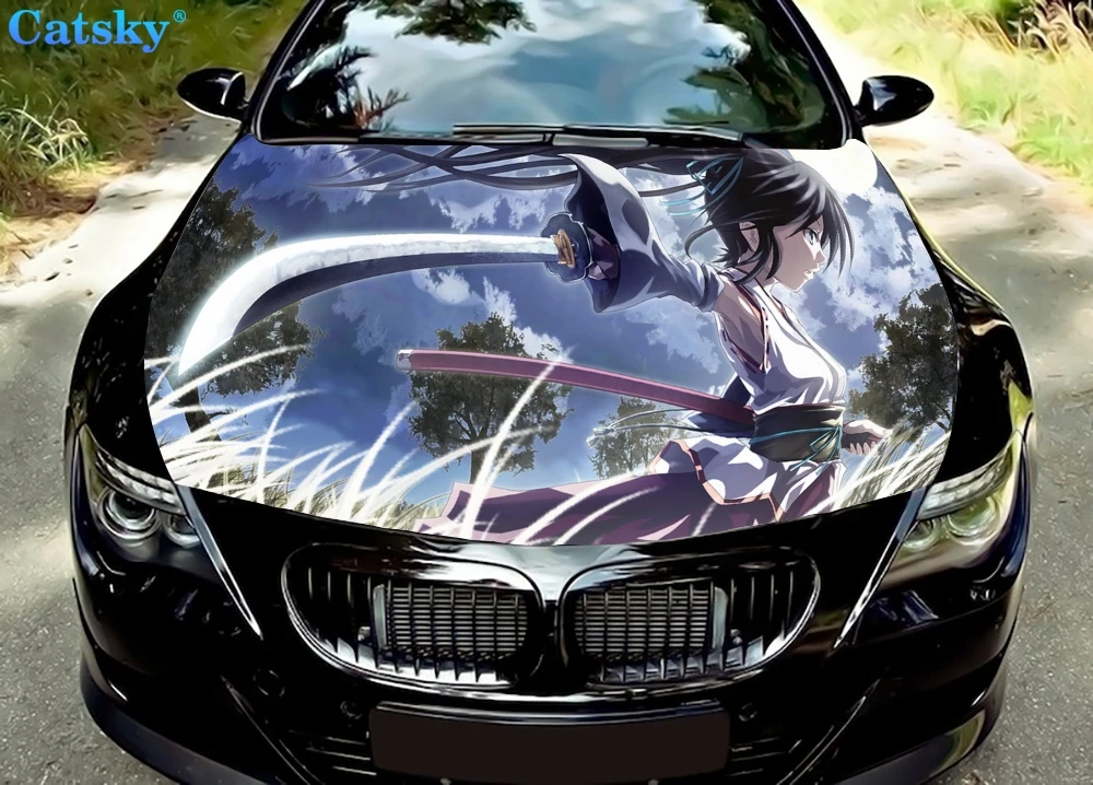 

Anime Car Hood Sticker,Sword Katana Car Hood Decoration, Hood Protection Cover, Vinyl Car Sticker, Custom Body Sticker Car Decal