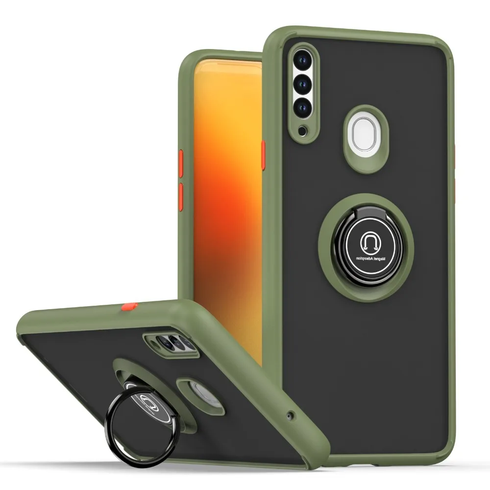 Shockproof Matte Protection Case with Finger Ring Holder and Bracket
