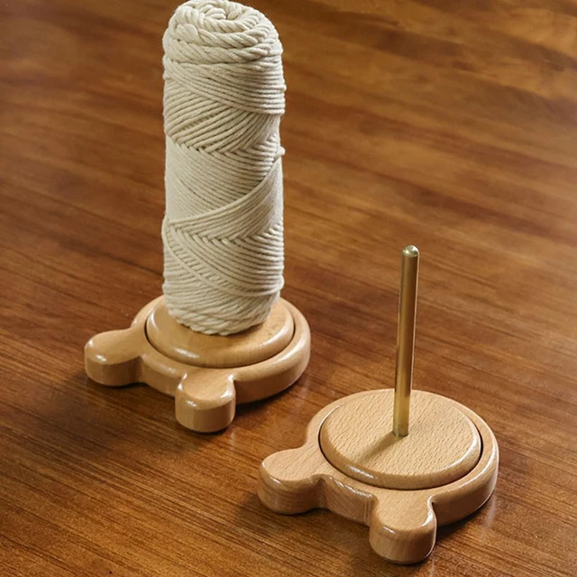 Wooden Yarn Holder Durable Roll Paper Towel Holder Easy to Use Rotating for