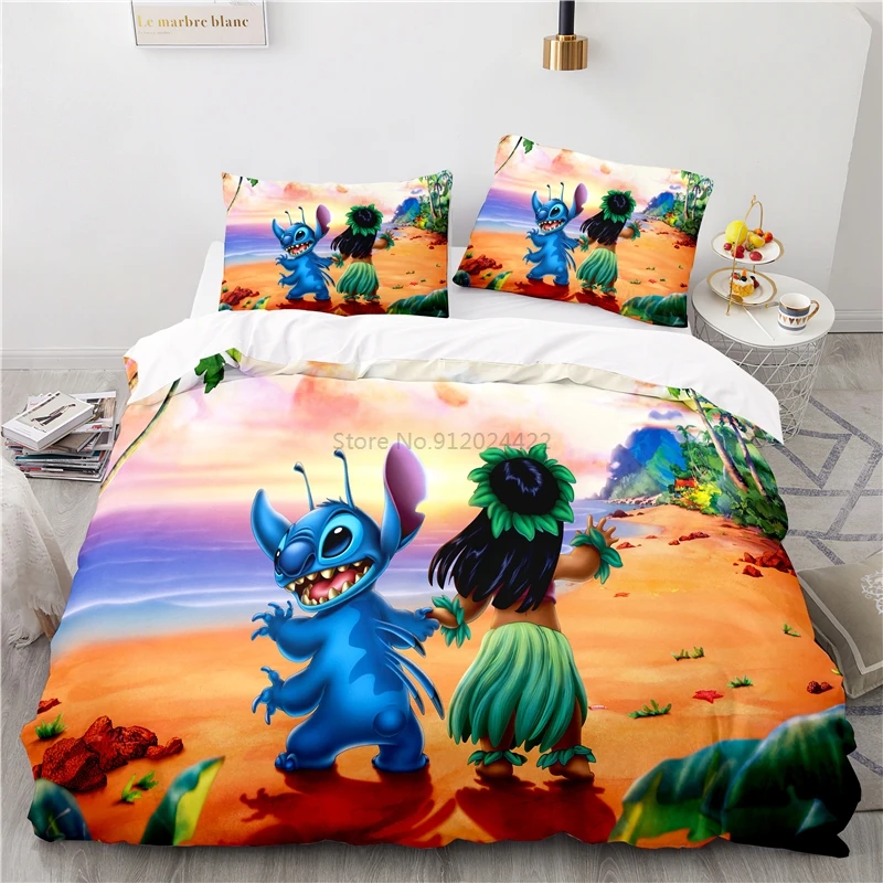 Classic Cartoon Stitch Bed Cover Set Pillowcase 3d Disney Bedding Sets Single Double Twin Full Queen King Size Duvet Cover Sets 