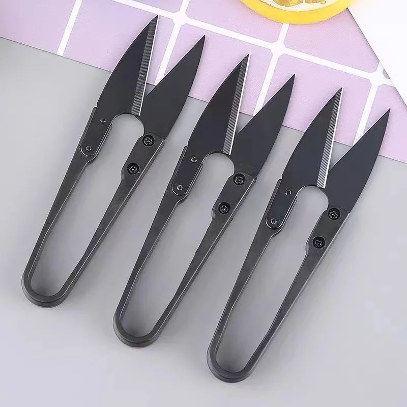 Sewing Scissors Carbon Steel Fabric Tailor Scissors Thread Wire Cutter Sewing Snips U-shaped Scissors Embroidery Tailor Tool Sewing Accessory