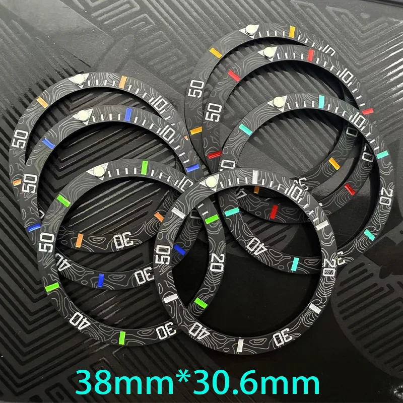 Imitation Carbon Fiber Curved Ceramics Bezel Insert