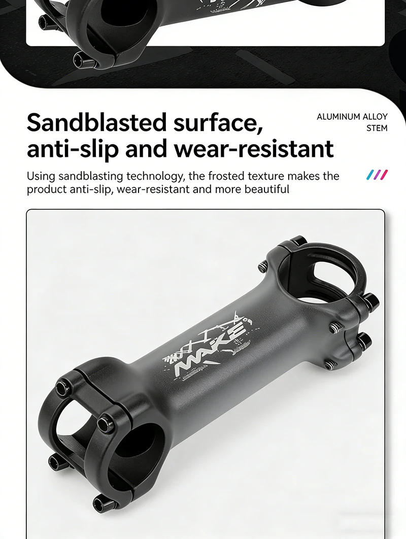 WAKE Fahrrad-Langvorbau 120MM 130MM 3D Geschmiedeter Lenkervorbau 10/17 Grad Ultraleichter Hohl-MTB-Vorbau – Detail 5