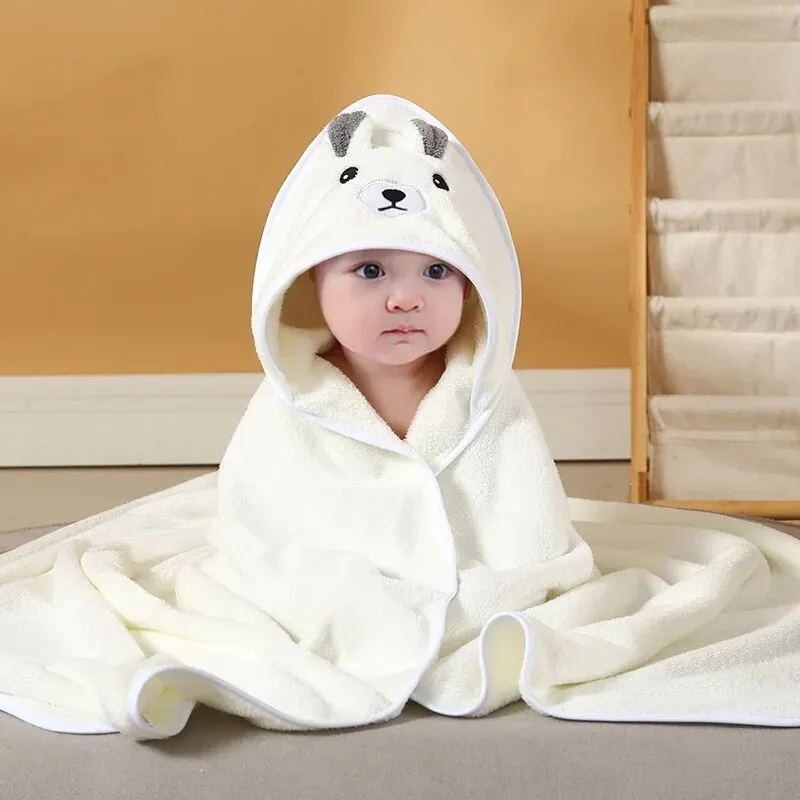 Cute Cartoon Animals Soft Coral Velvet Absorbent Quick-Dry Bath Towel