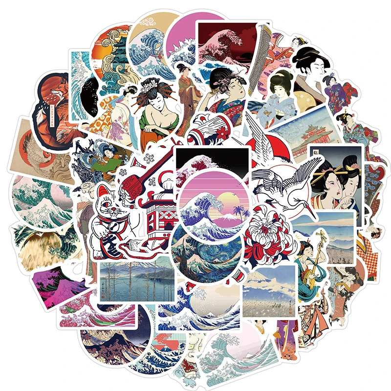 

50pcs Japanese View Label Stickers Stationery Diy Diary Phone Skateboard Decor