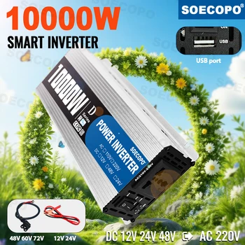 Sistema solare da 10000 W Convertitore intelligente completo: 5V1.5A Porta di uscita USB 12V/24V/48V A 220V per campeggio camper all'aperto domestico