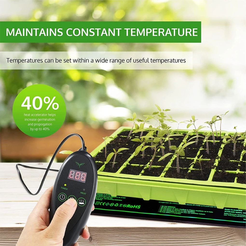 20 inch x 10 inch Garden Accessories Nursery Seedling Heat Mat with temperature controller