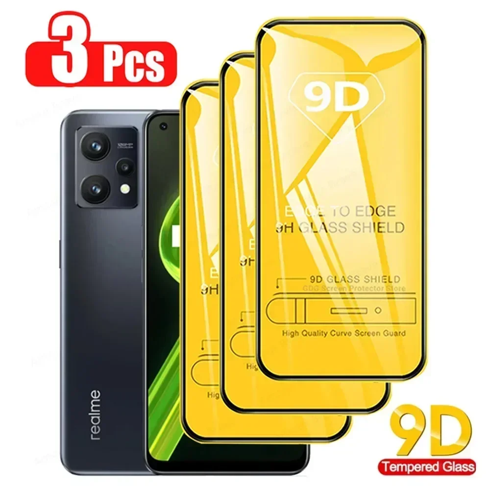 

Защитное стекло 9D для экрана с полным покрытием, стекло для Realme 9 Pro Plus, 8i, 9i, 7, 8, 4G 5G, стекло для Realme 8i, 9 Pro Plus, C11, C35, 3 шт.