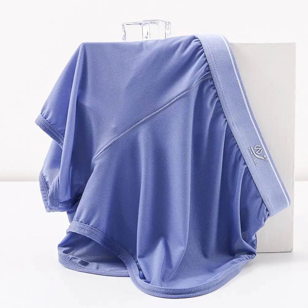 

Трусы-боксеры мужские однотонные, дышащие сетчатые, быстросохнущие, свободные, с эластичным поясом, повседневное нижнее белье, летние