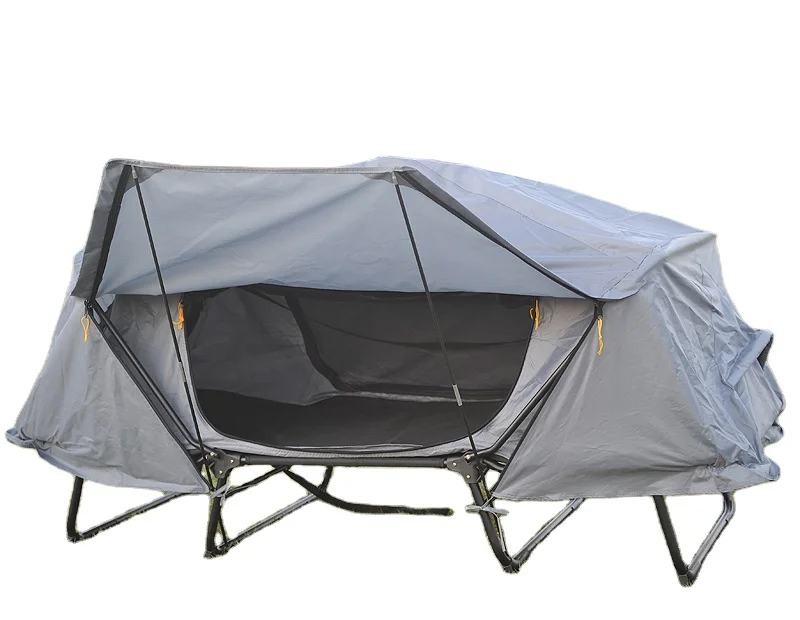

Two-in-one outdoor camping folding single tent marching bed portable rainproof fishing tent