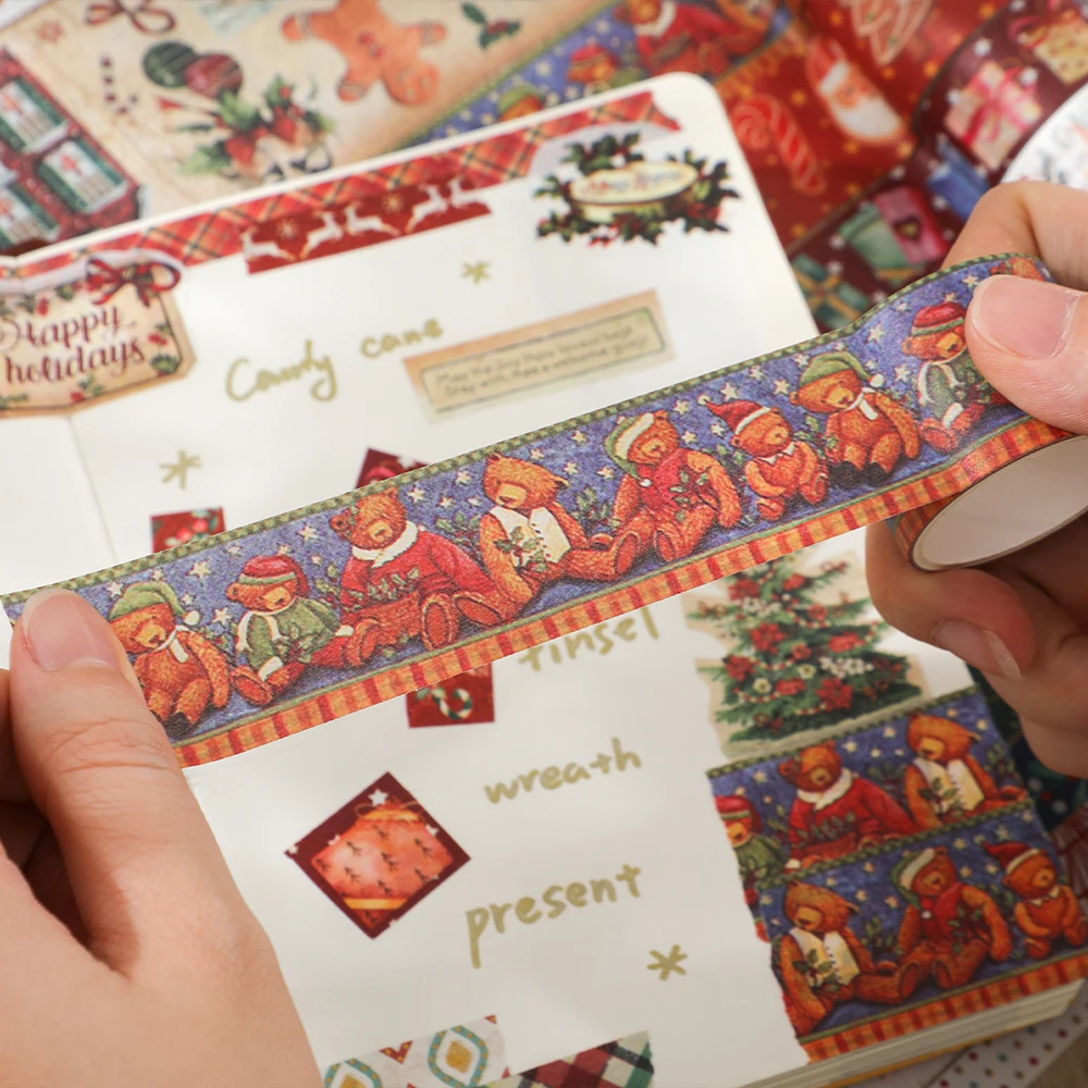 20 rolls Christmas Washi Tape Set Santa Clause Dcorative Tape (3 rolls Bronzing Tape) Scrapbooking Journaling Supplies 4