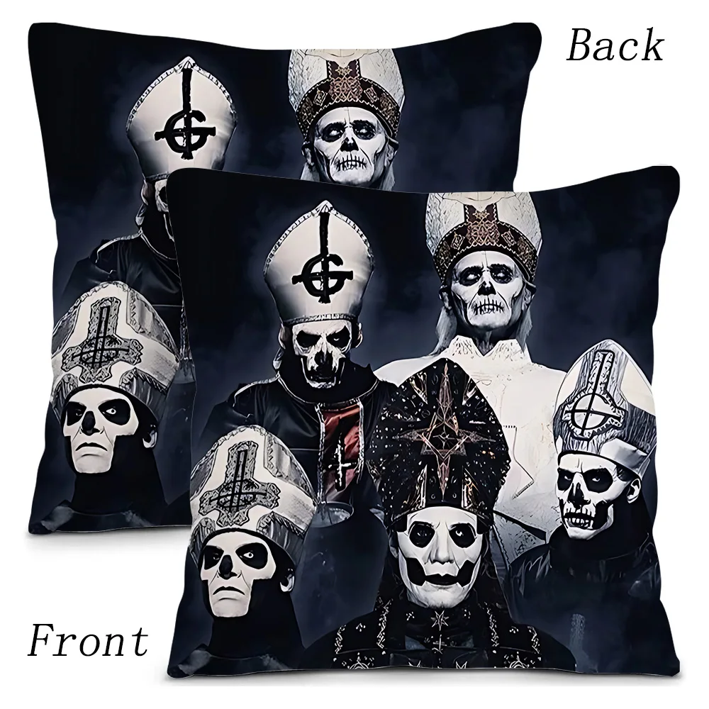 Rock band  Pillow Covers G-GhostS Band Cartoon Sofa Decorative Home Double-sided Printing Short Plush Cute Cushion Cover 4