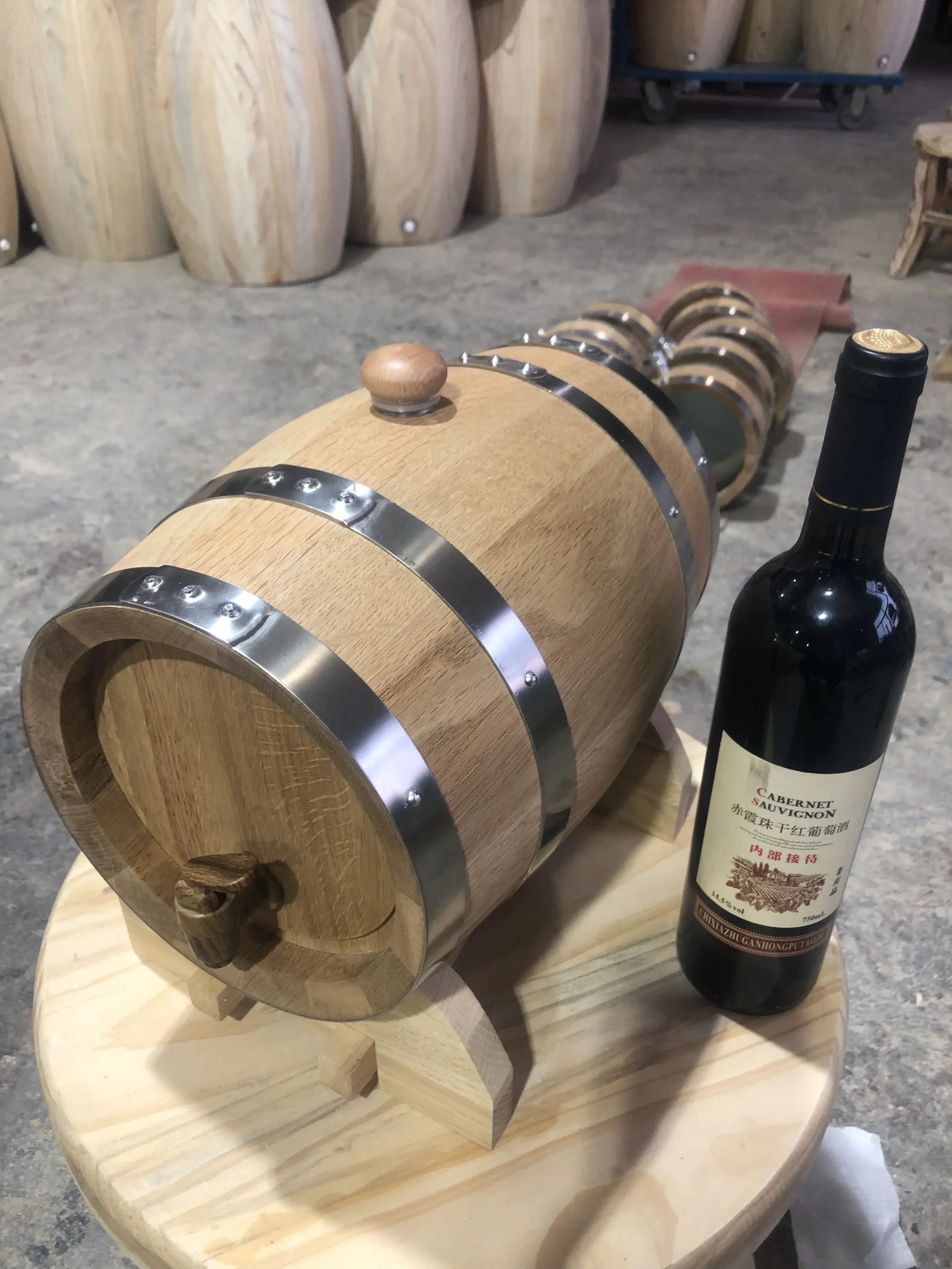 Quality 3L Wood Wine Barrel Vintage Oak Home Brewing Accessories Large Capacity Wine Storage Container For Tequila Whiskey