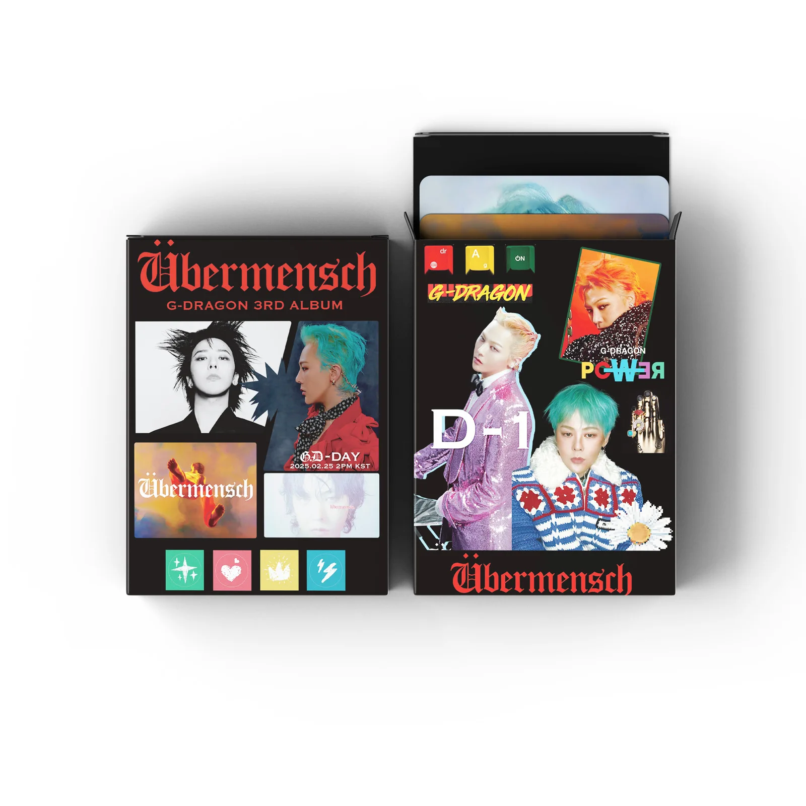 55PCS G-DRAGON GD UBERMENSCH Double-Sided LOMO Card Photocards BOX