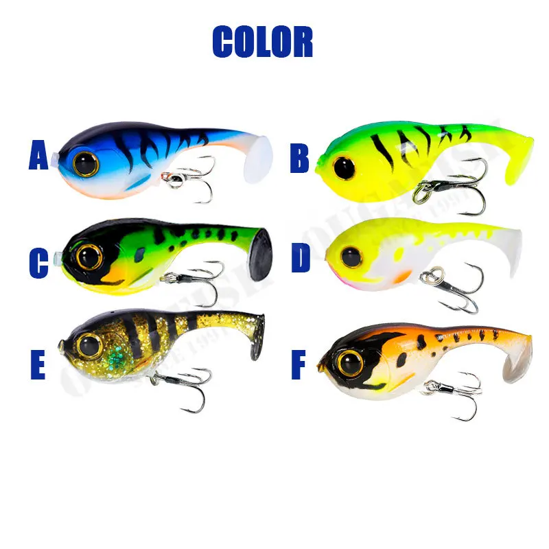 Silicone Fishing Lure com Quality Hook, Sinking Pesca Acessórios, Isca artificial para robalo, Isca de pesca, Balloonfish, Deraball, 9.5g, 60mm