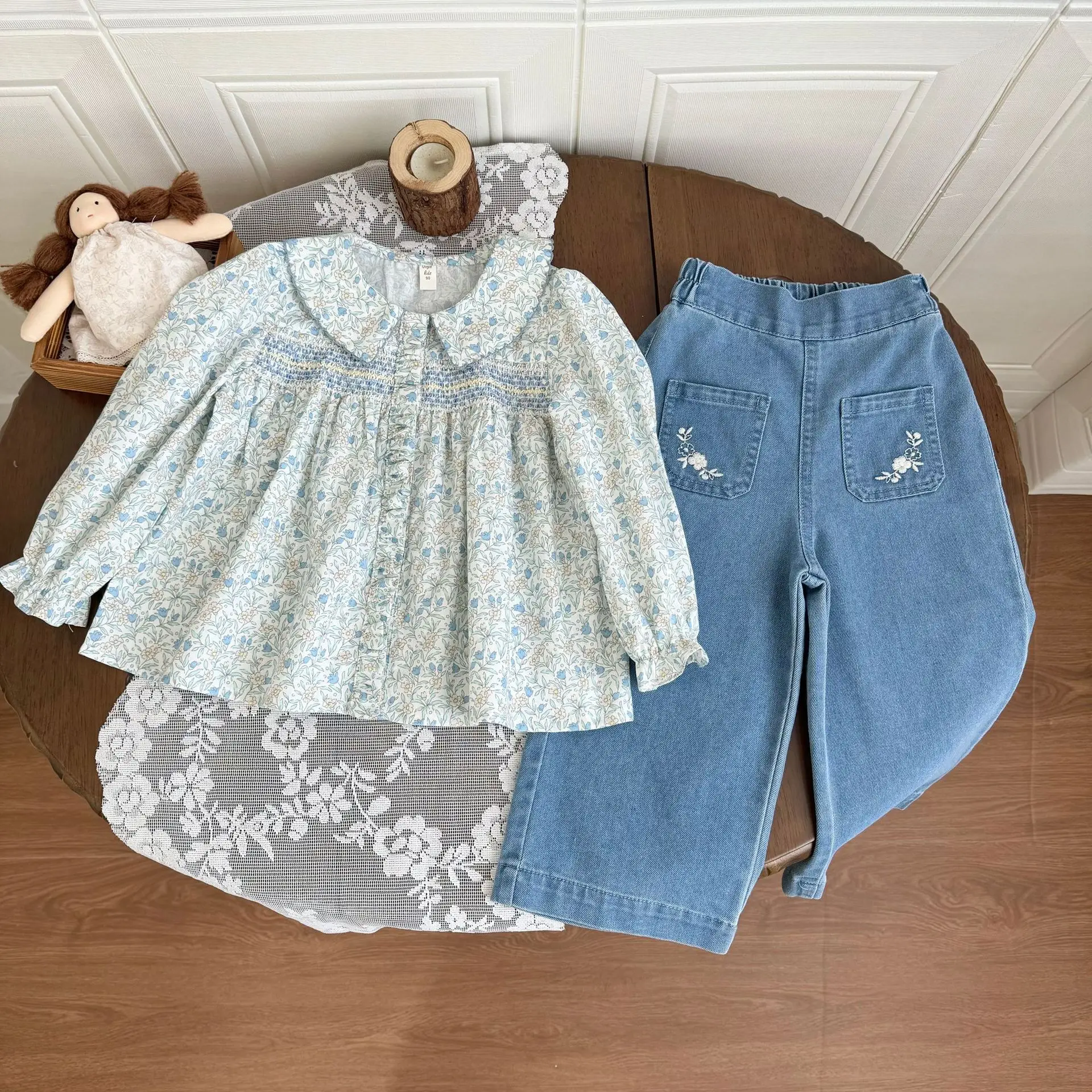 Darcoo Baby 2026 새 여자 꽃무늬 셔츠 여자 긴팔 블라우스 탑 여자 블라우스 셔츠 어린이를 위한 옷 여자 2-8Y