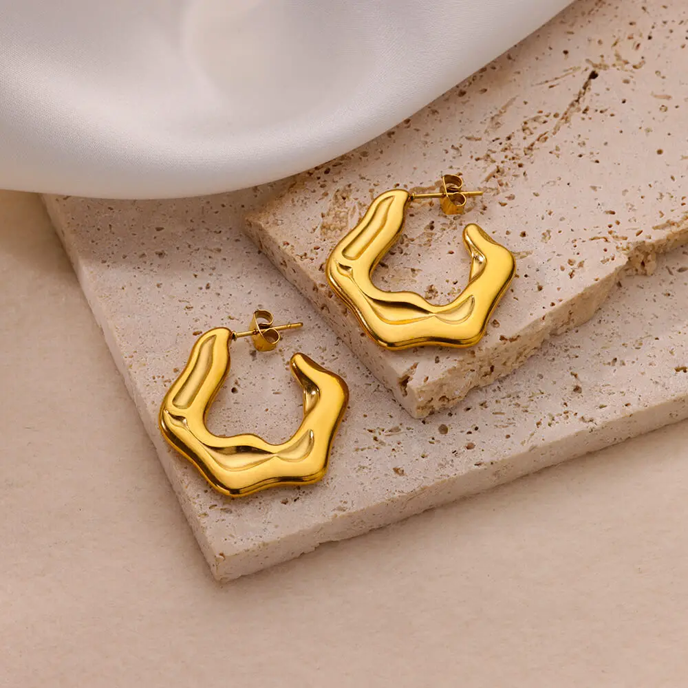 Stainless Steel Stud Earrings Geometric Wedding Jewelry