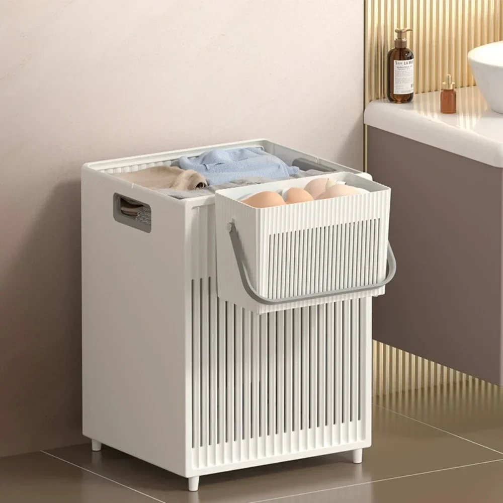 Dirty Clothes Storage Foldable Household High-Capacity Storage Basket Home Accessories Clothes Bucket Movable Laundry Basket
