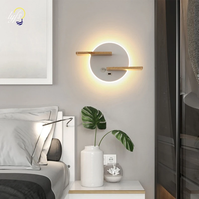 

Настенная лампа в скандинавском стиле с выключателем и USB-зарядкой