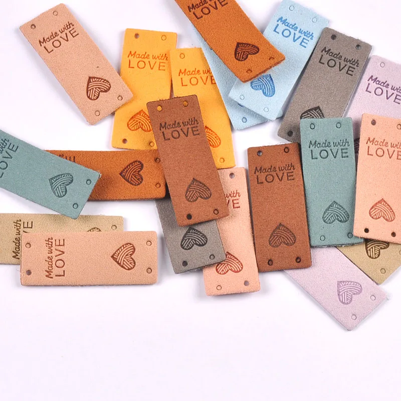 Leather Labels 20Pcs 5x2cm for Garments DIY